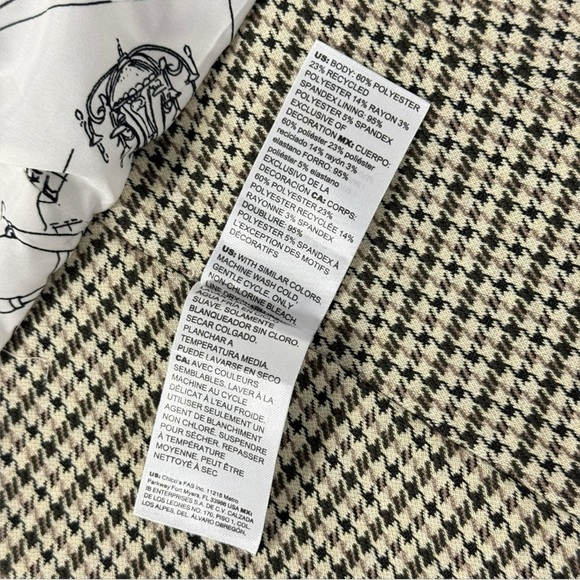 WHBM Blazer Pants Suit Sz 12 Houndstooth Print - Picture 13 of 16